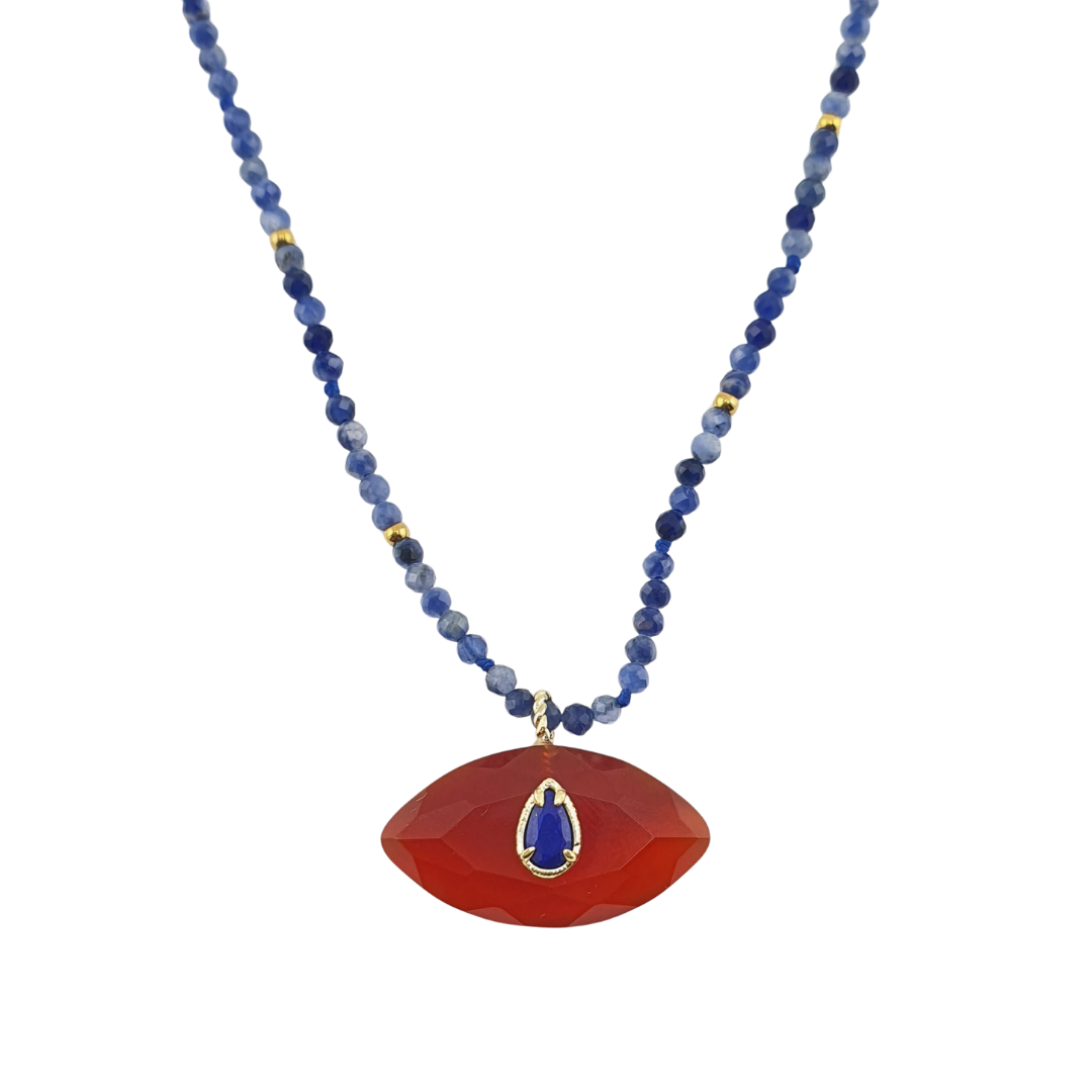 Collar pirita ojo amatista
