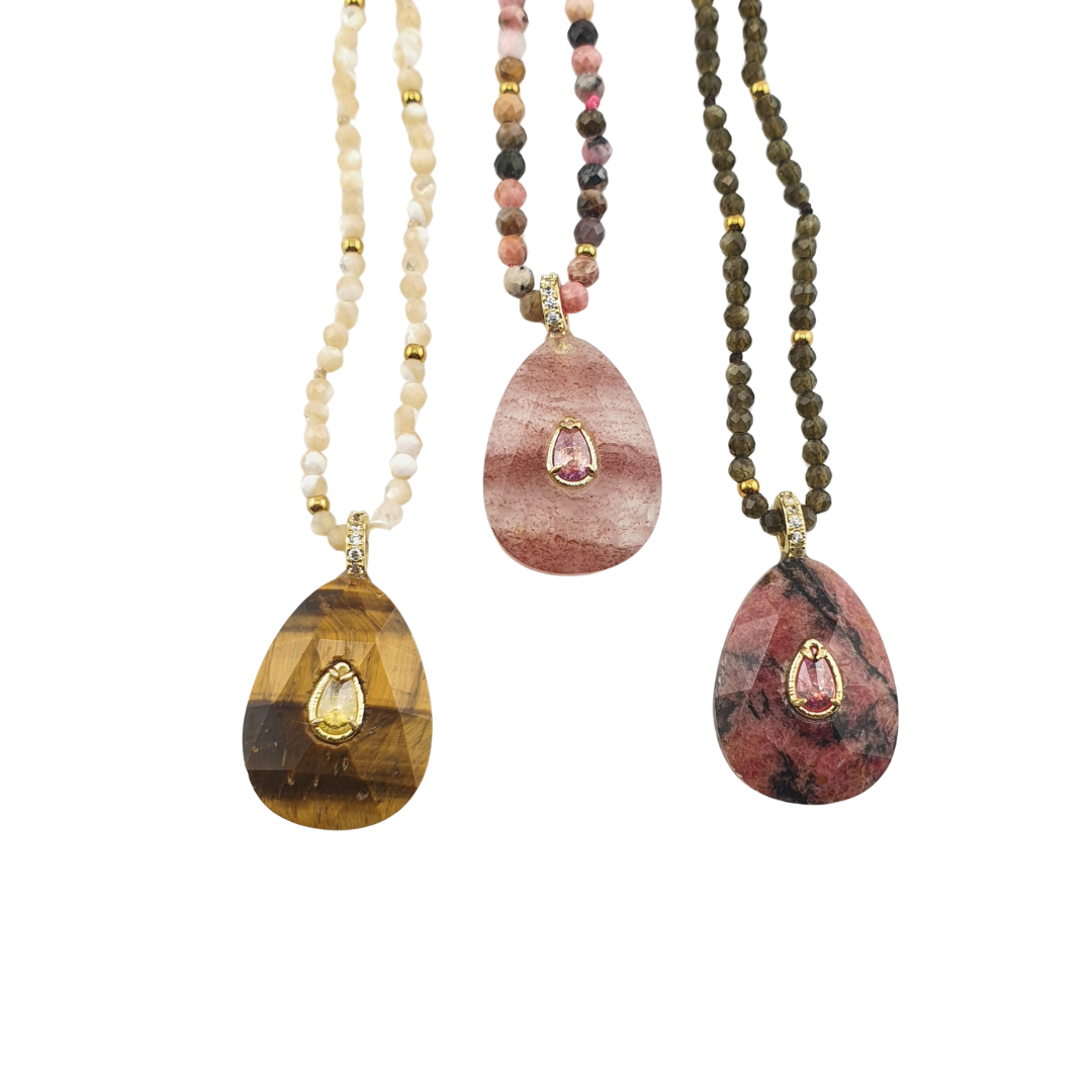 Collar agatha marfil gota ojo detigre