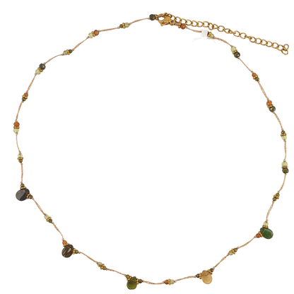 Collar hilo y gotas turmalinas tierra