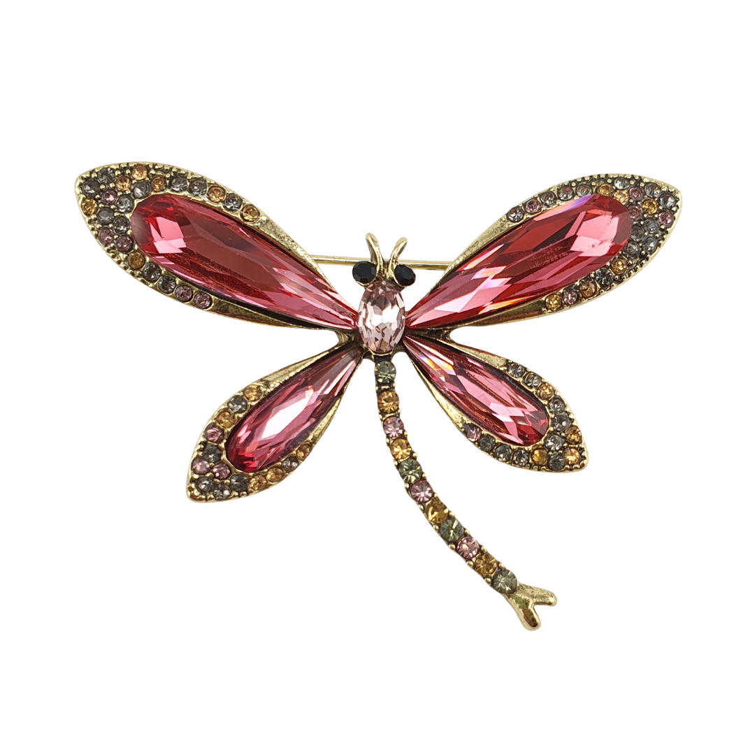 Broche libelula rosa
