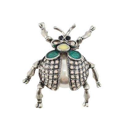 Broche escarabajo cuerpo perla