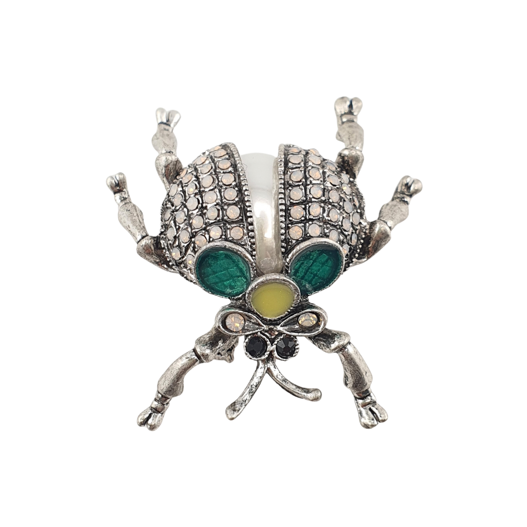 Broche escarabajo cuerpo perla