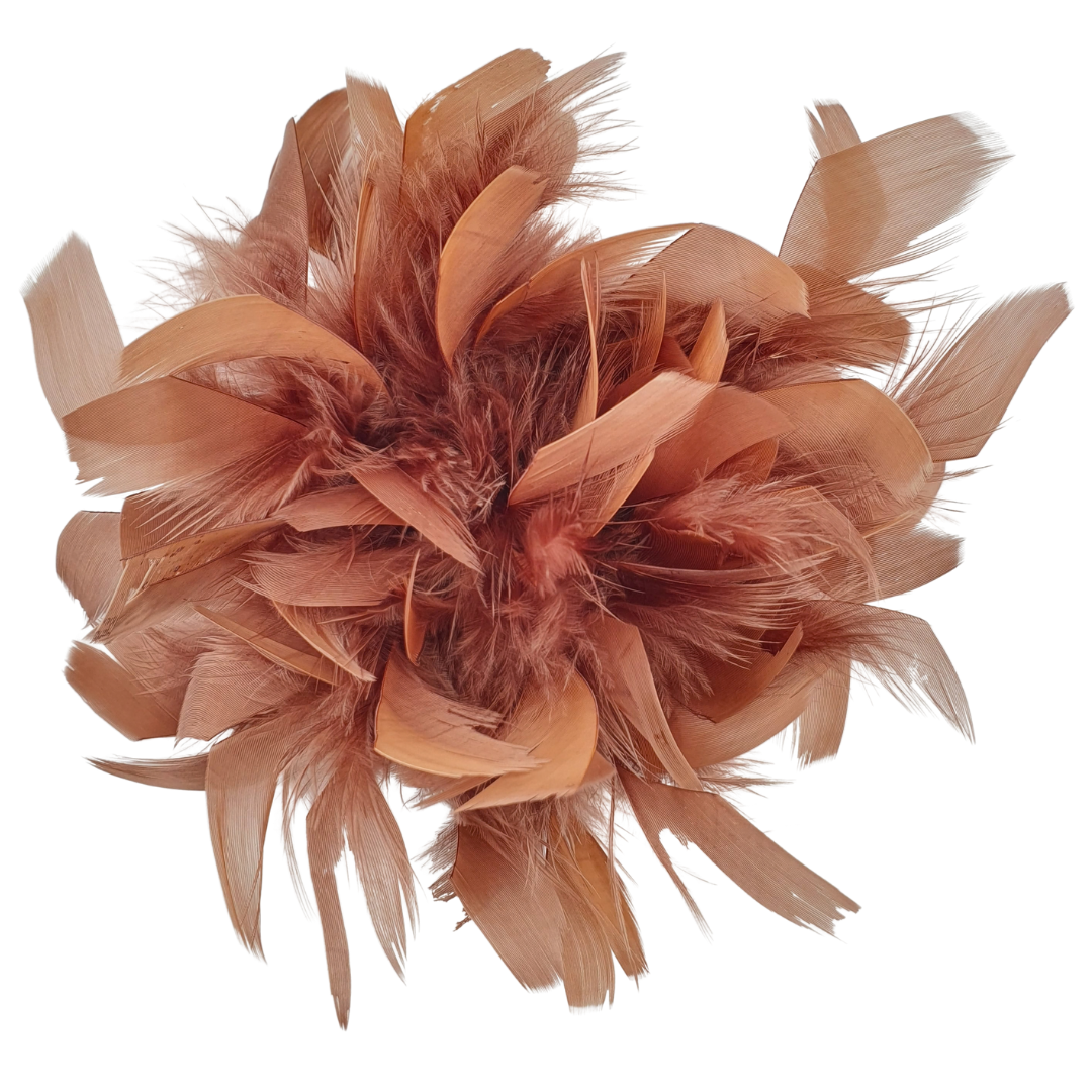Broche flor plumas cerradas y abierta
