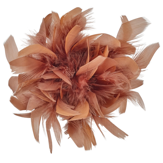 Broche flor plumas cerradas y abierta