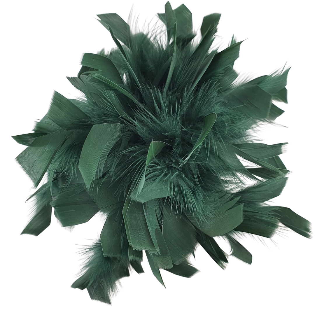 Broche flor plumas cerradas y abierta