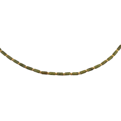 Collar tubos serpentina verde
