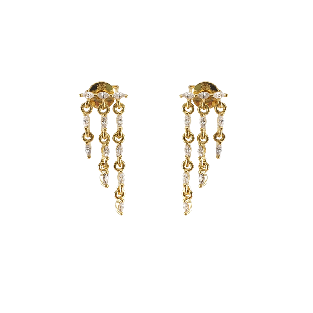 Arete barra ovalos 3 lin colgantes