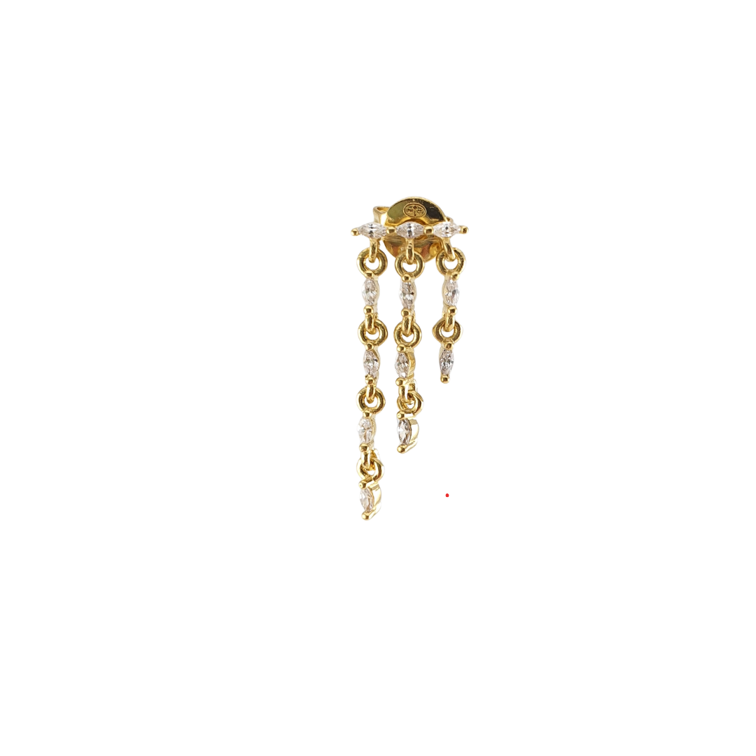 Arete barra ovalos 3 lin colgantes
