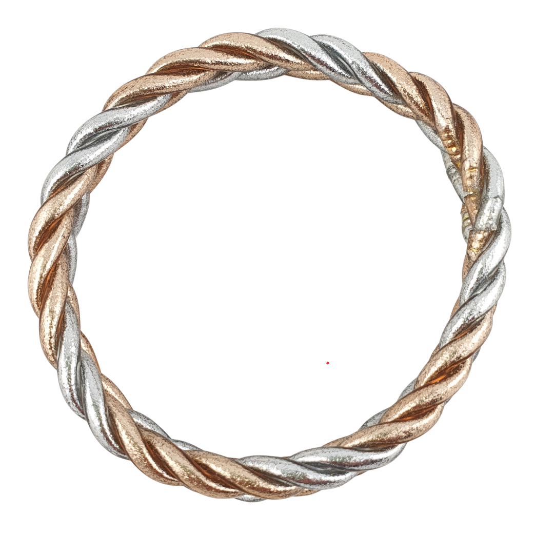 Pulsera trenzada y lisa