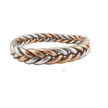 Pulsera trenzada y lisa