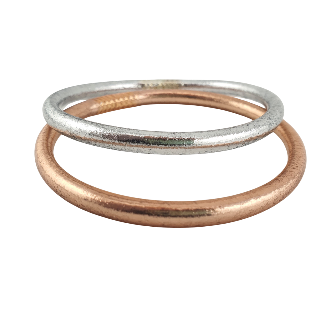 Pulsera trenzada y lisa