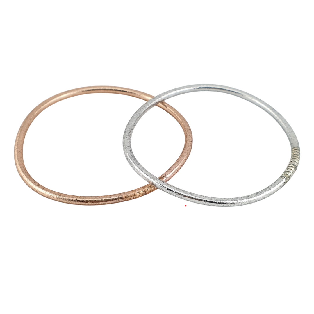 Pulsera trenzada y lisa