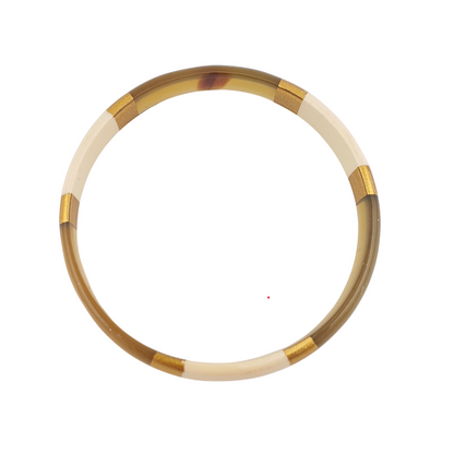 Pulsera resina mitad tipo carey palo rosa