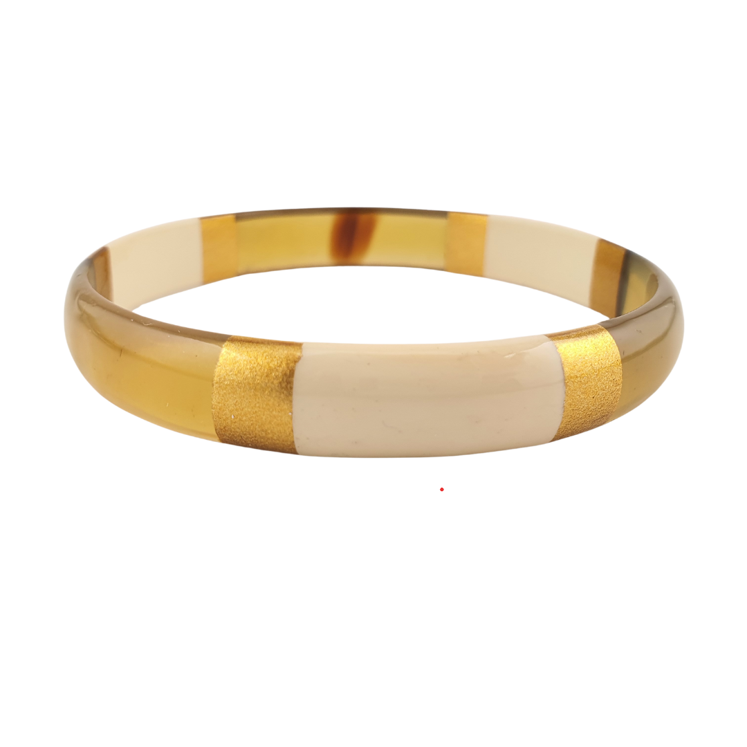 Pulsera resina mitad tipo carey palo rosa