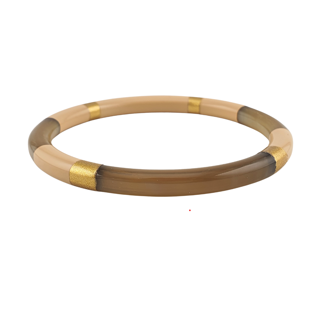Pulsera resina mitad tipo carey palo rosa