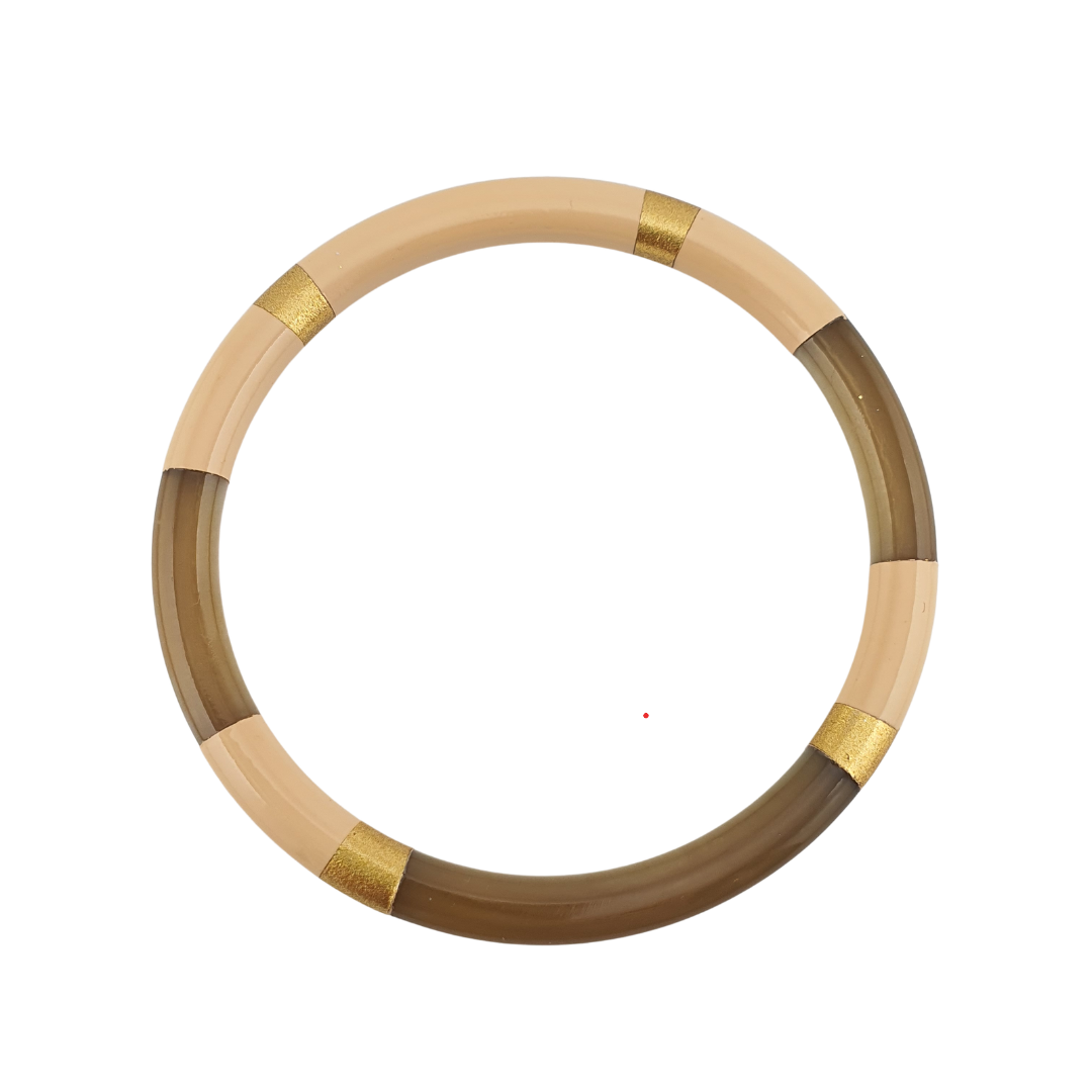 Pulsera resina mitad tipo carey palo rosa