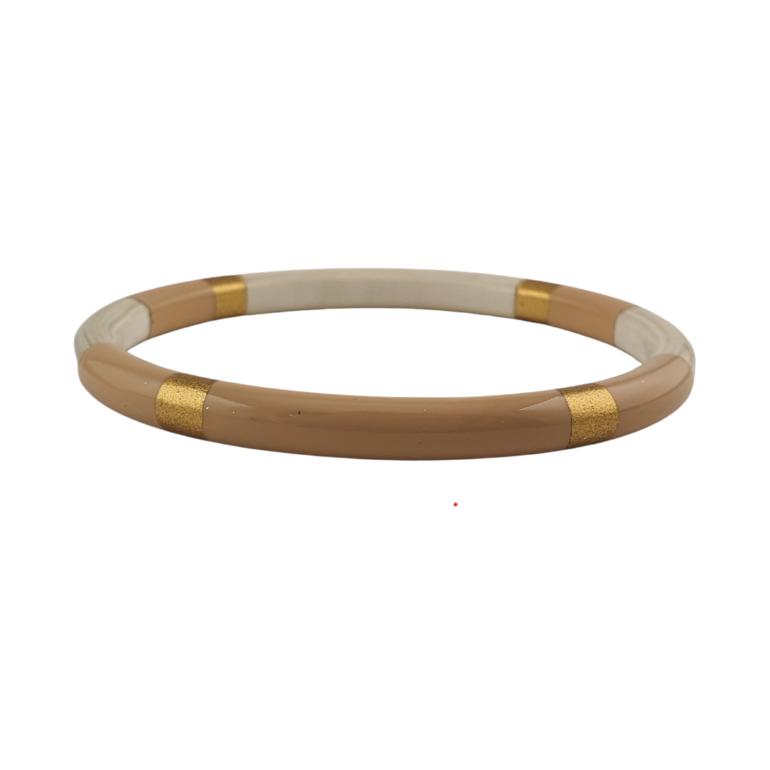 Pulsera resina mitad tipo carey palo rosa