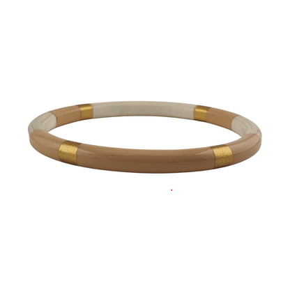 Pulsera resina mitad tipo carey palo rosa