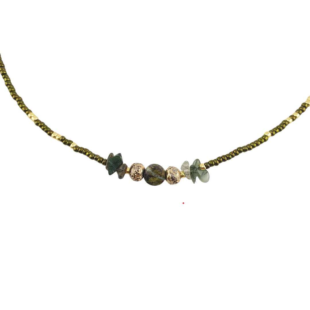 Collar cristales verde MauSitSit y fluorita