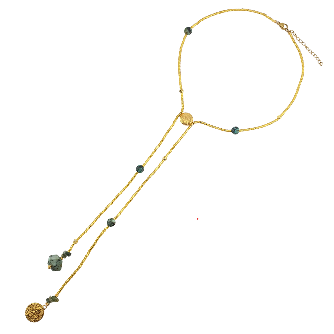Collar tipo lariat cristales
