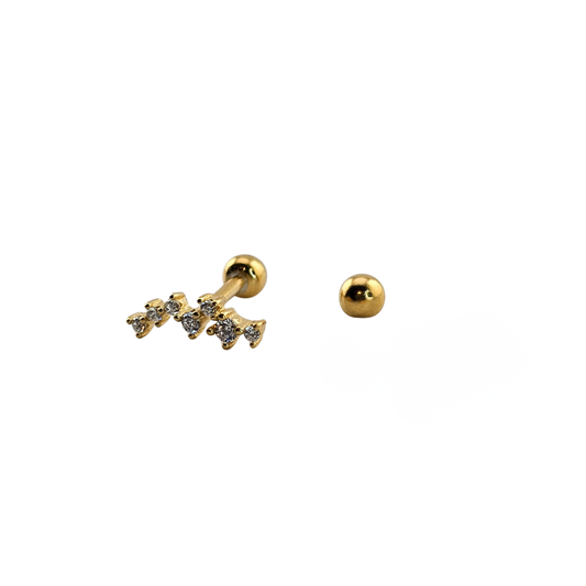Arete chispas zig largas con circonias