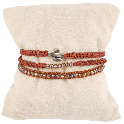 Pulsera triple tejida