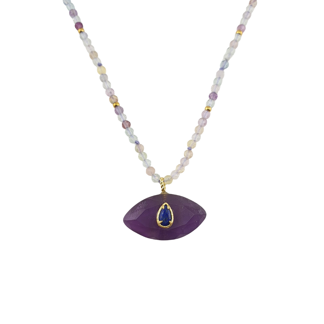 Collar pirita ojo amatista