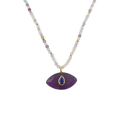 Collar pirita ojo amatista