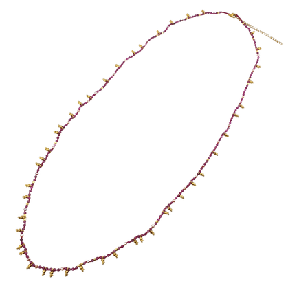 Collar largo hojitas pirita y Tu africana