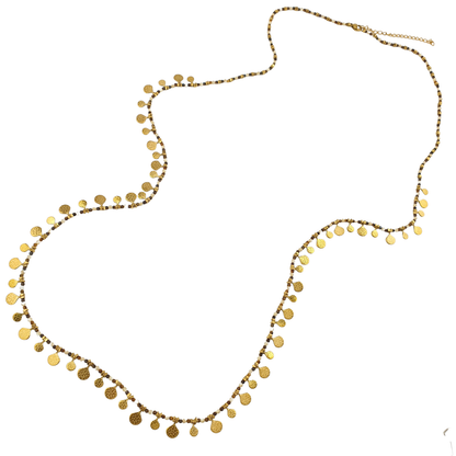 Collar largo hojitas pirita y Tu africana