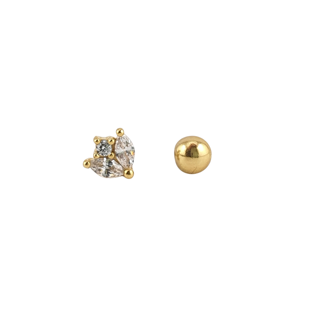 Arete flor lotto cerrada bolita