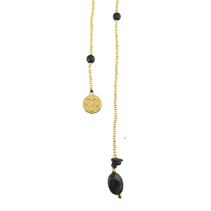 Collar corbatero cristales marmoleado corto