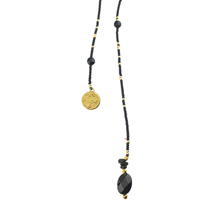 Collar corbatero cristales marmoleado corto