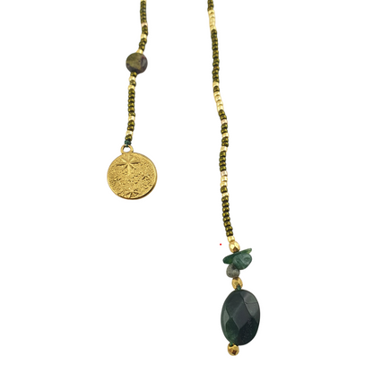 Collar corbatero cristales marmoleado corto