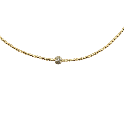 Cadena gota ballfire circonias bolitas 2mm GF