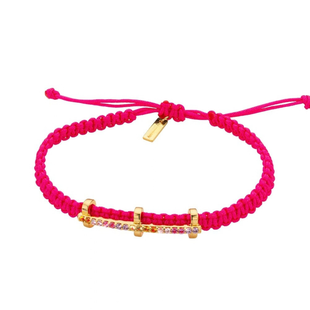 Pulsera tejida barra circonias mexicano