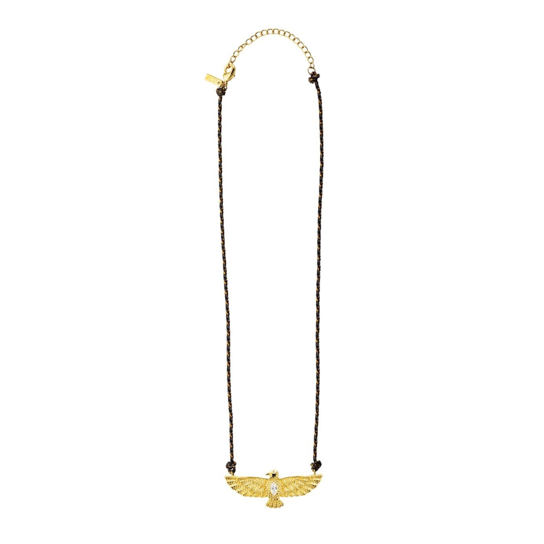 Collar aguila cordon negro