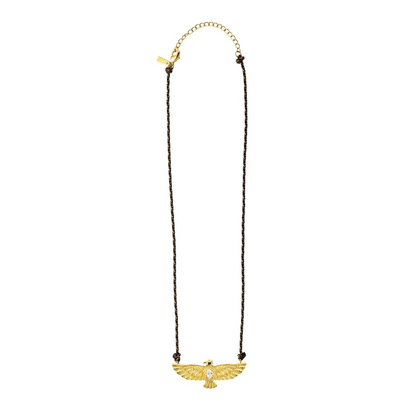 Collar aguila cordon negro