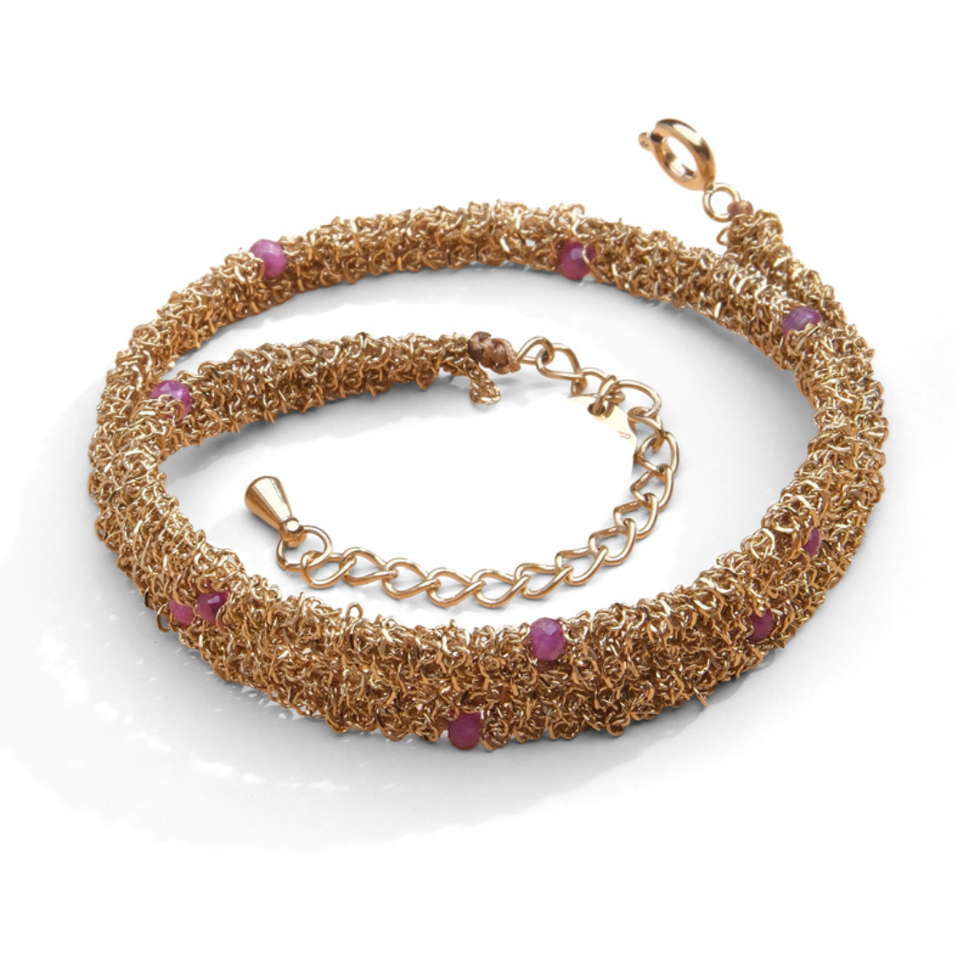 Pulseras 2 vueltas ancha cadenas enrolladas y piedras naturales