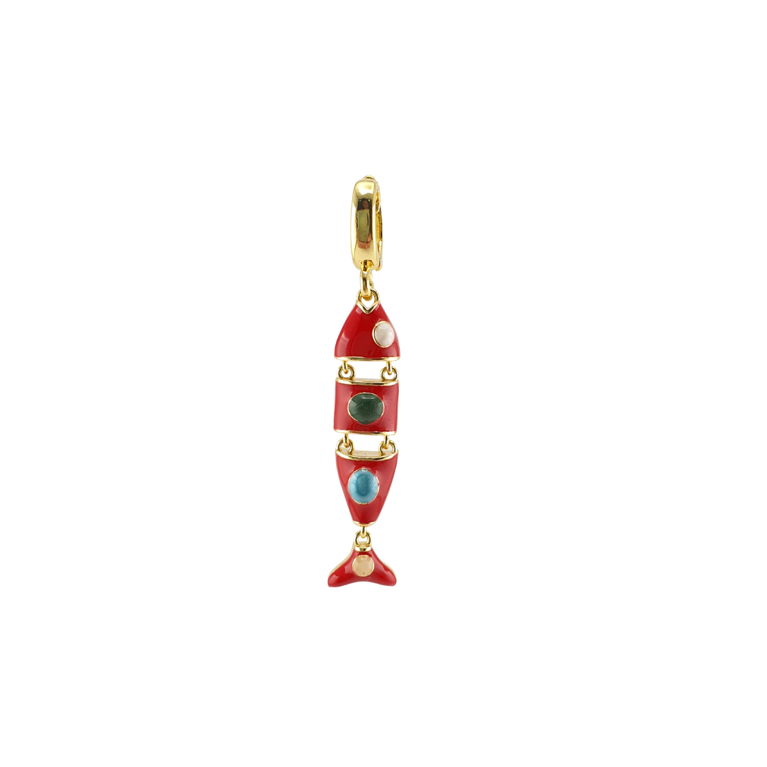 Dije sardina enamel rojo
