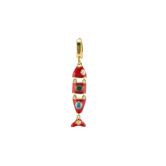 Dije sardina enamel rojo