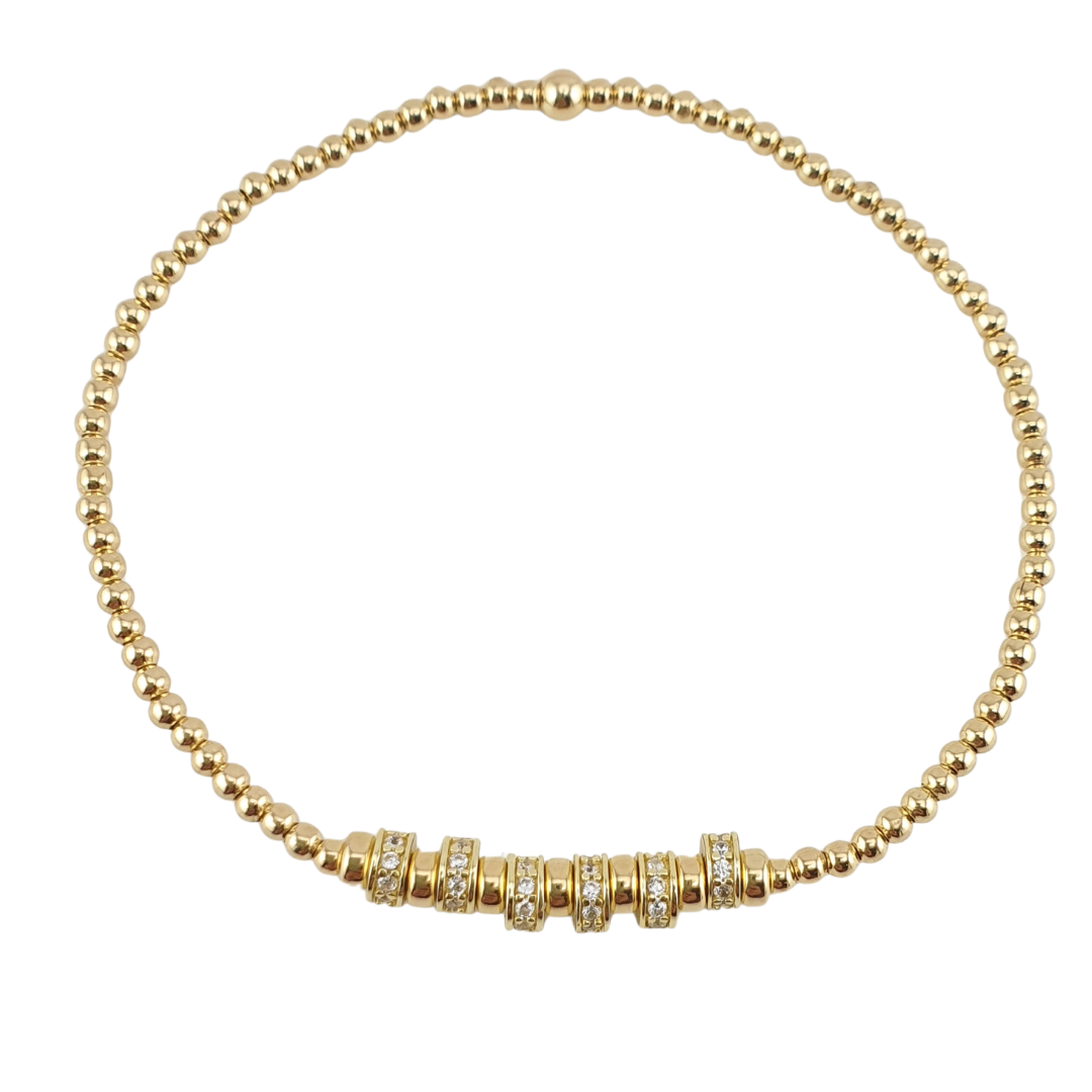 Pulsera 6 aros cz bolitas GF