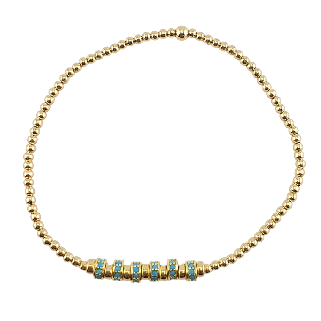 Pulsera 6 aros cz bolitas GF