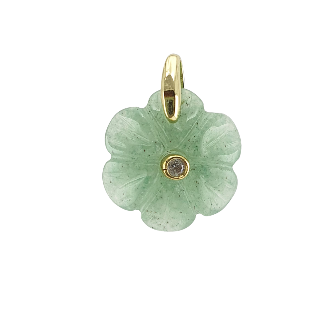 Dije flor chica aventurina verde