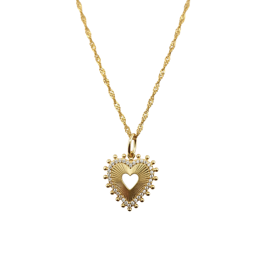Cadena corazon con rayos y puntos