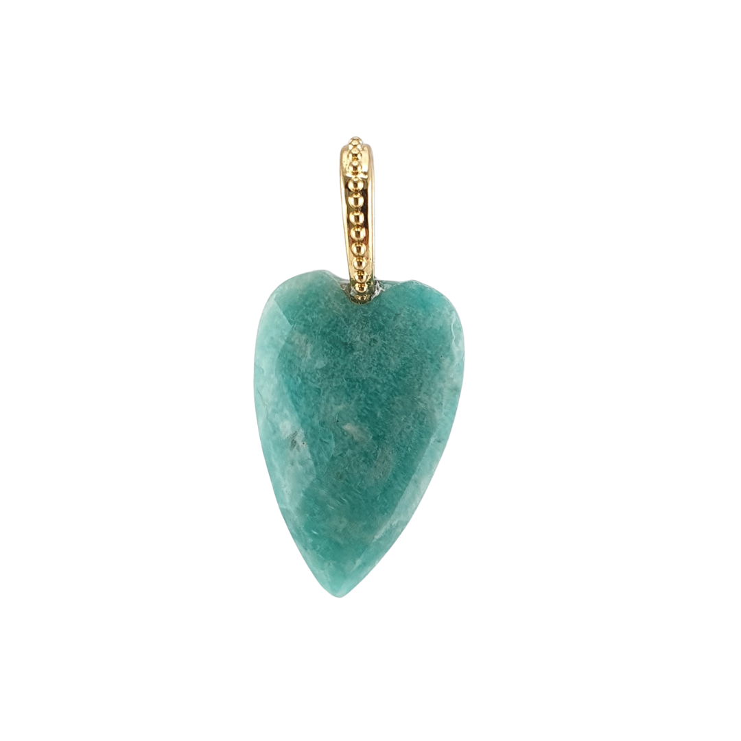 Dije corazon largo jade aqua