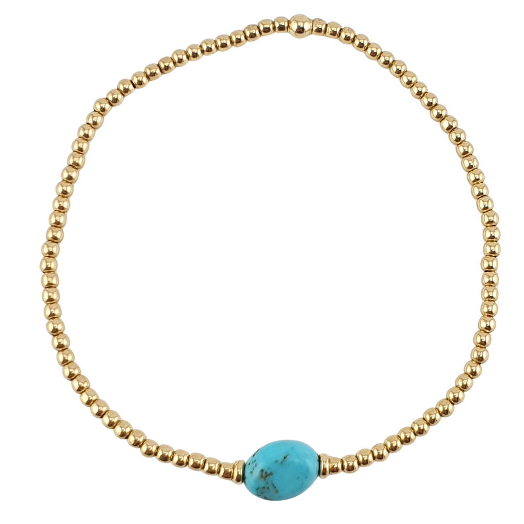 Pulsera semilla turquesa bolitas 2mm