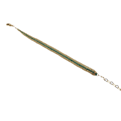 Pulsera 1 tira hilo rainbow con cadenas