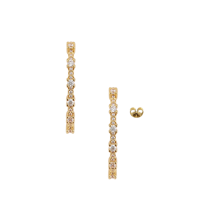 Arete tipo cuff linea circonias 2 tamaños