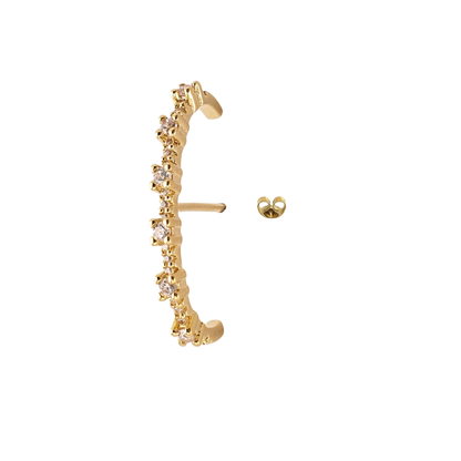 Arete tipo cuff linea circonias 2 tamaños